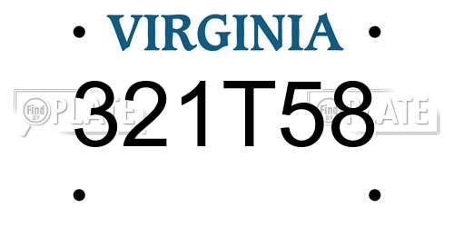 321T58 Virginia License Plate