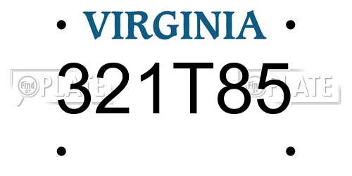 321T85 Virginia License Plate