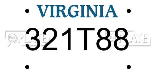 321T88 Virginia License Plate