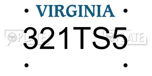 321TS5 Virginia License Plate