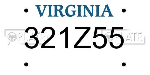 321Z55 Virginia License Plate