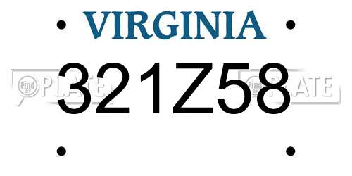 321Z58 Virginia License Plate