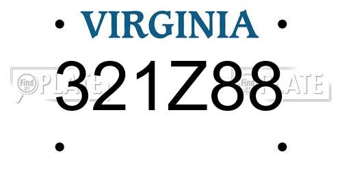 321Z88 Virginia License Plate