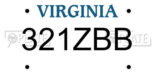 321ZBB Virginia License Plate