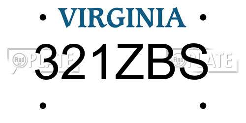 321ZBS Virginia License Plate