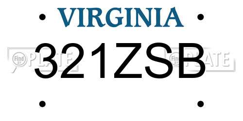 321ZSB Virginia License Plate