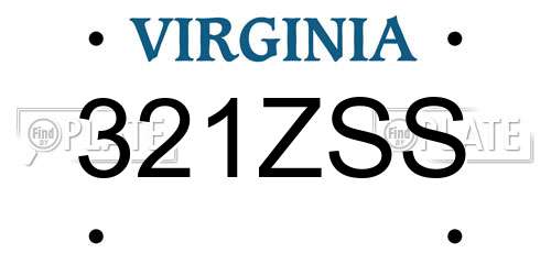 321ZSS Virginia License Plate