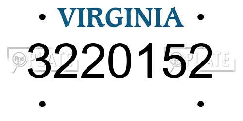 3220152 Virginia License Plate