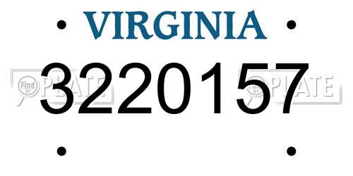 3220157 Virginia License Plate
