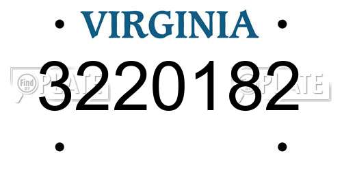 3220182 Virginia License Plate