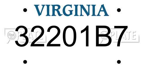 32201B7 Virginia License Plate