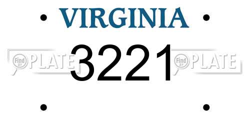 3221 Virginia License Plate