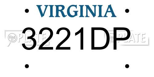 3221DP Virginia License Plate