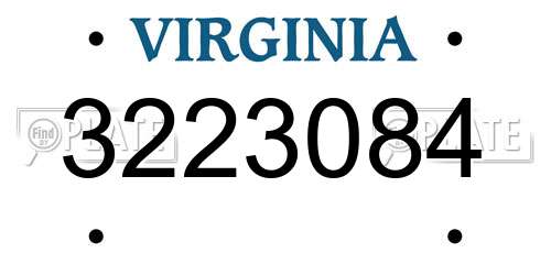 3223084 Virginia License Plate