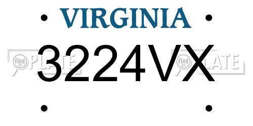 3224VX Virginia License Plate