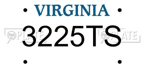 3225TS Virginia License Plate