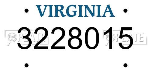 3228015 Virginia License Plate