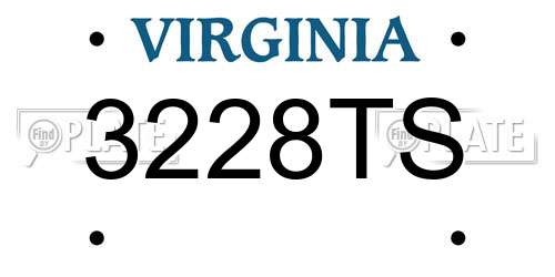 3228TS Virginia License Plate