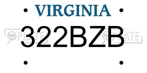 322BZB Virginia License Plate