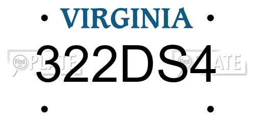 322DS4 Virginia License Plate