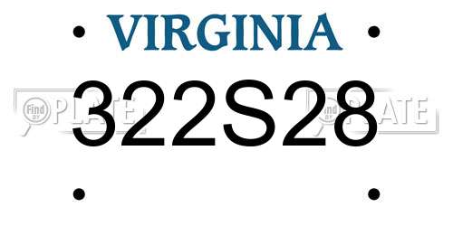 322S28 Virginia License Plate