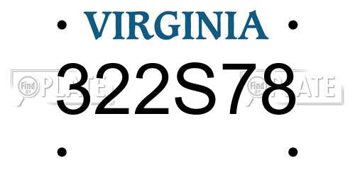 322S78 Virginia License Plate