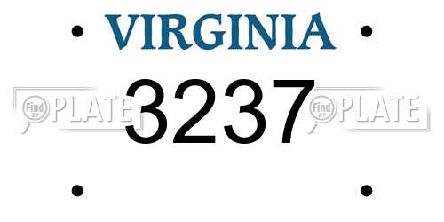 3237 Virginia License Plate