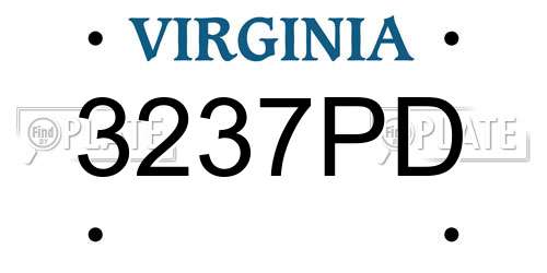 3237PD Virginia License Plate