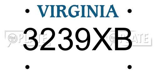 3239XB Virginia License Plate