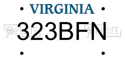 323BFN Virginia License Plate