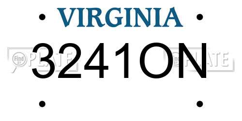 3241ON Virginia License Plate