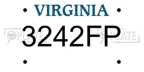 3242FP Virginia License Plate