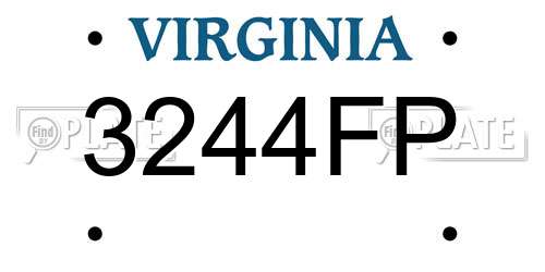 3244FP Virginia License Plate