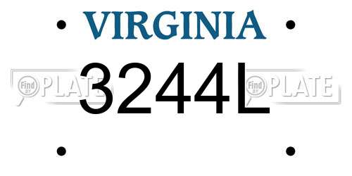 3244L Virginia License Plate