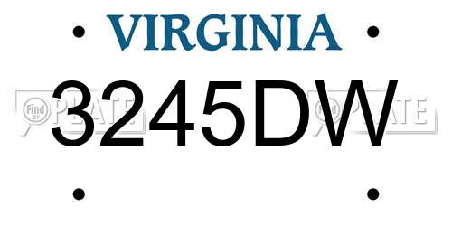 3245DW Virginia License Plate