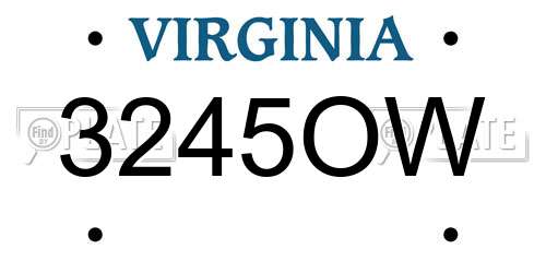 3245OW Virginia License Plate