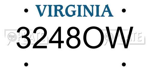 3248OW Virginia License Plate