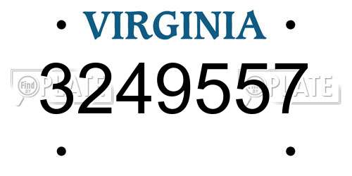 3249557 Virginia License Plate