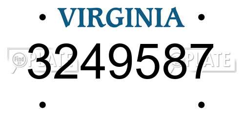 3249587 Virginia License Plate