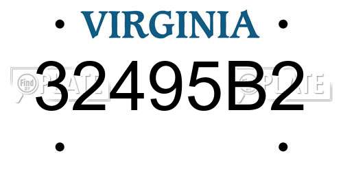 32495B2 Virginia License Plate