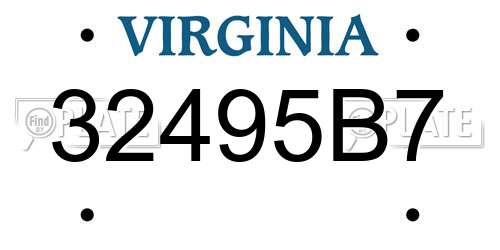 32495B7 Virginia License Plate