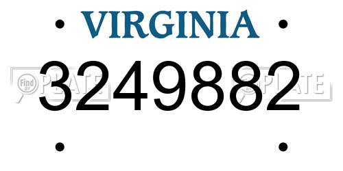 3249882 Virginia License Plate