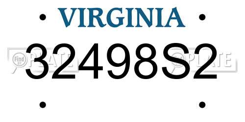 32498S2 Virginia License Plate