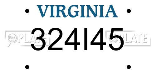 324I45 Virginia License Plate