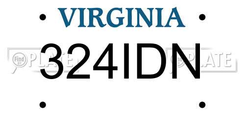 324IDN Virginia License Plate