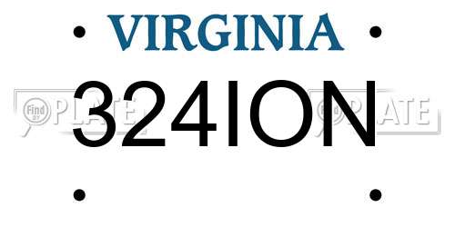324ION Virginia License Plate