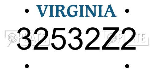 32532Z2 Virginia License Plate