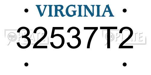 32537T2 Virginia License Plate