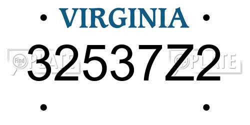 32537Z2 Virginia License Plate