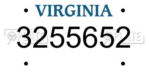 3255652 Virginia License Plate